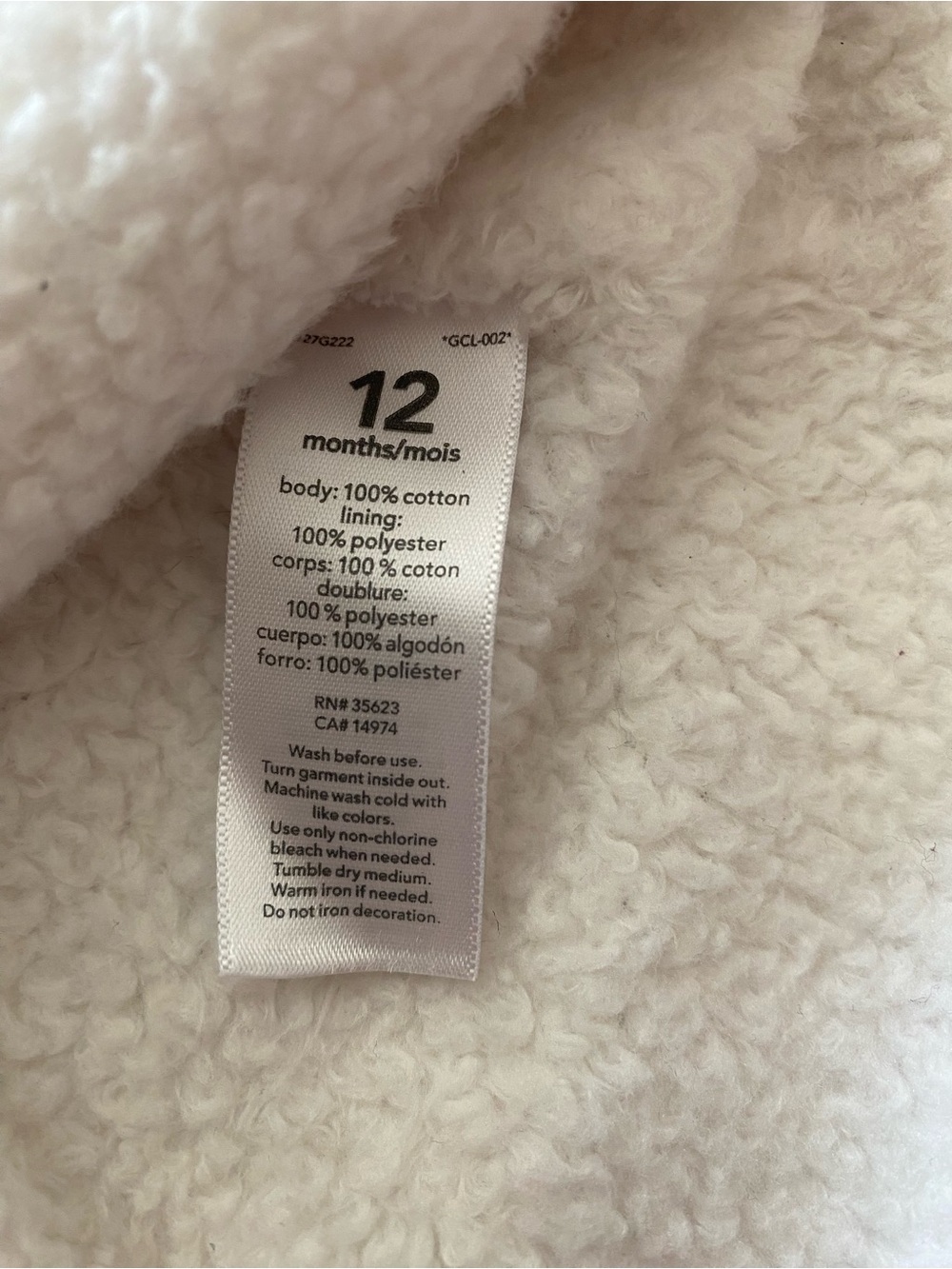 Carter's White Hooded Pea Coat with Gold Buttons - Picture 4 of 5